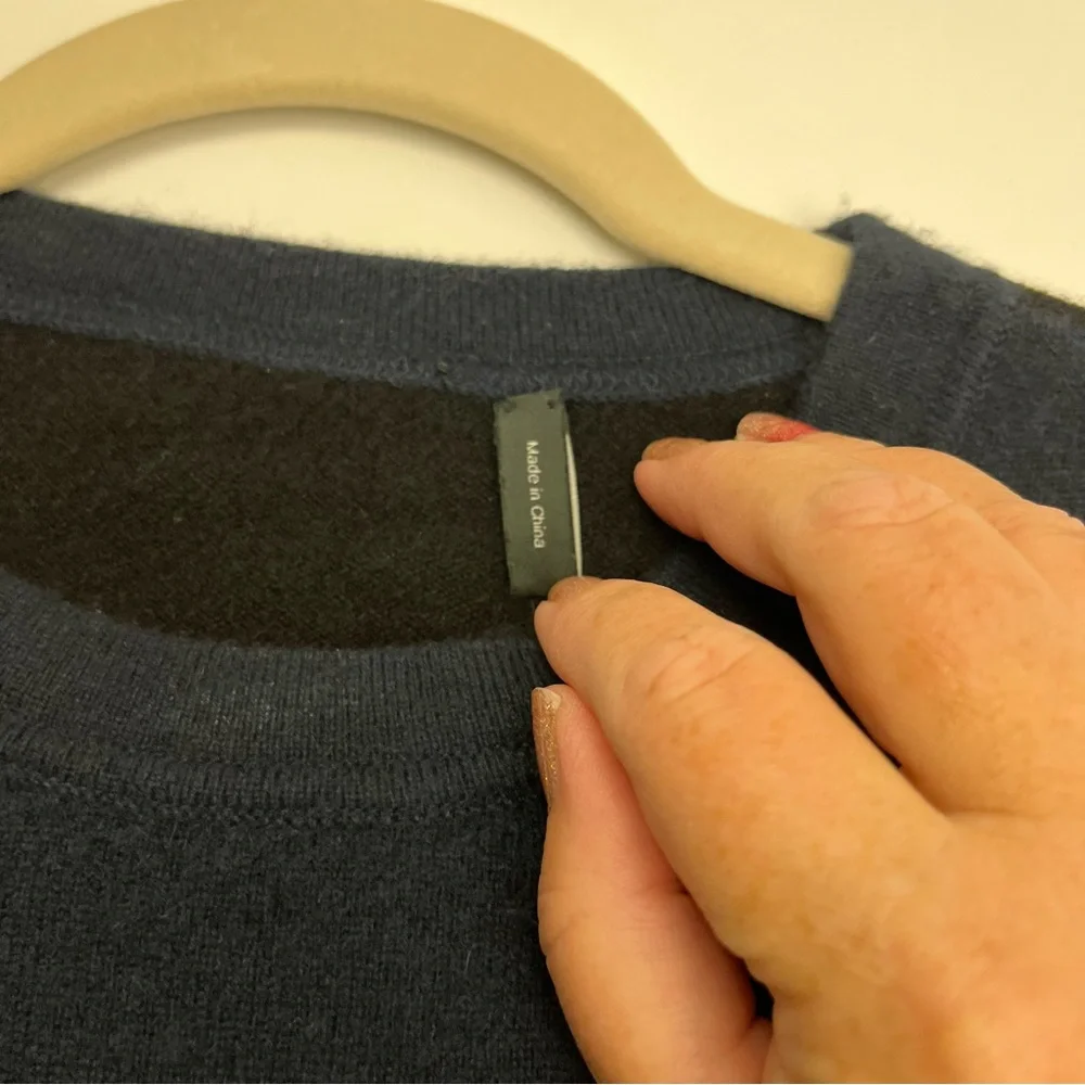 Theory Hilles Crewneck Cashmere‎ Sweater 100% Cashmere Mens NO SIZE TAG *FLAWED